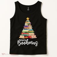 Merry Bookmas Christmas Tank Top thumb 2