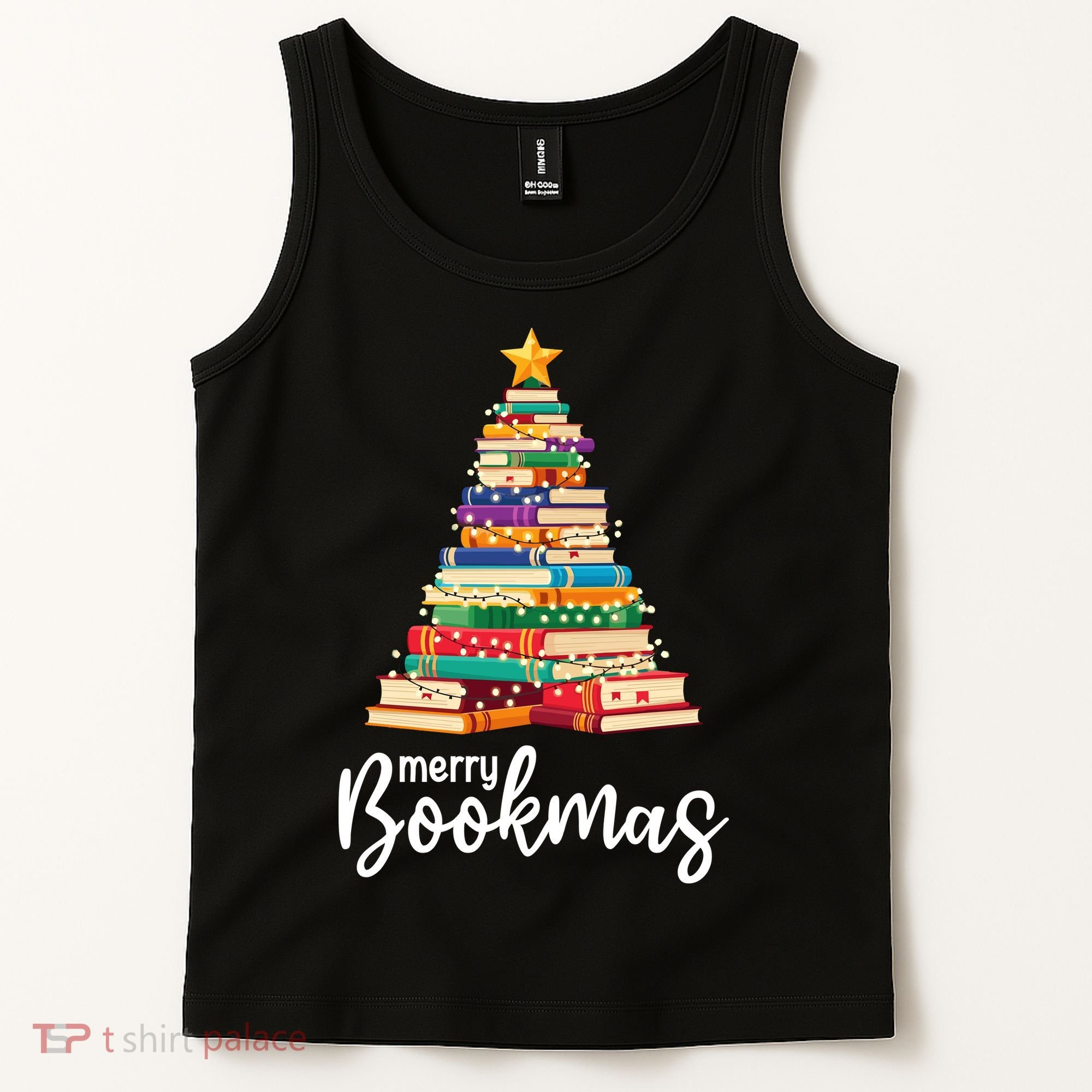 Merry Bookmas Christmas Tank Top