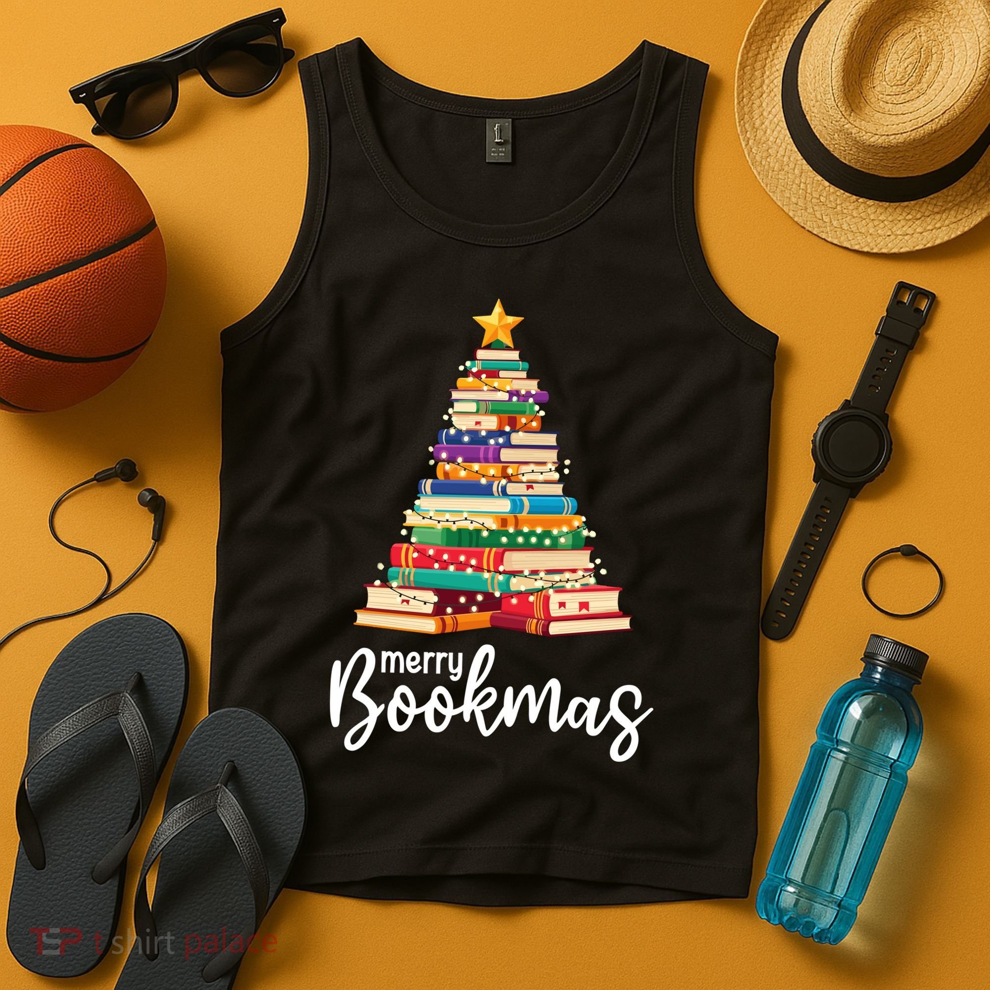 Merry Bookmas Christmas Tank Top