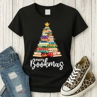 Merry Bookmas Christmas Women's T-Shirt thumb 3