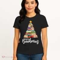 Merry Bookmas Christmas Women's T-Shirt thumb 4