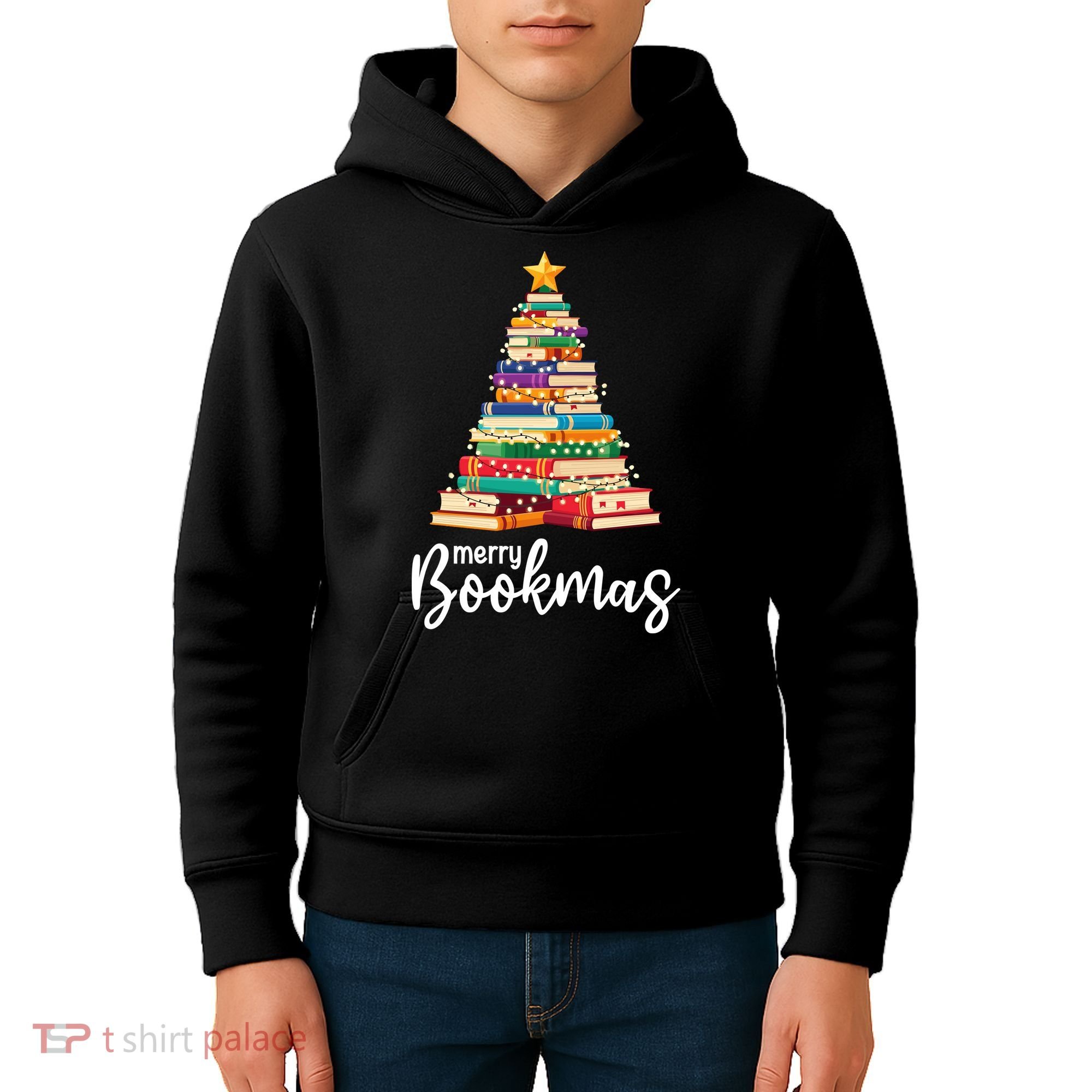 Merry Bookmas Christmas Kids Hoodie