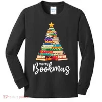 Merry Bookmas Christmas Kids Long Sleeve Shirt thumb 0