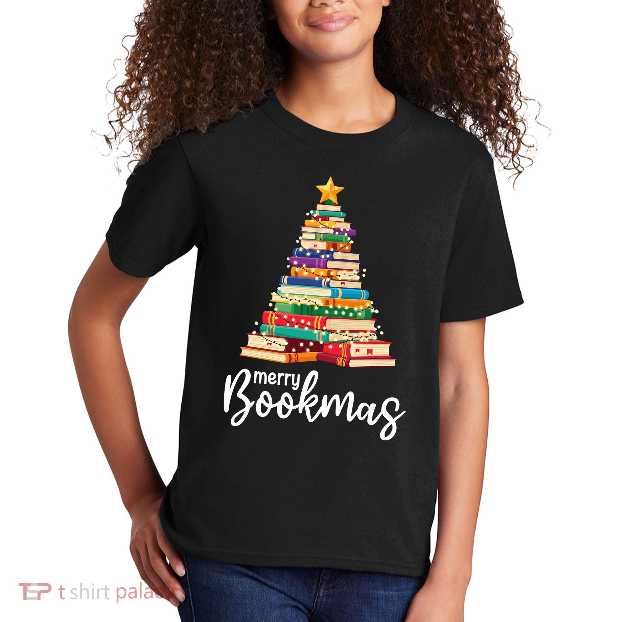 Merry Bookmas Christmas Kids T-Shirt