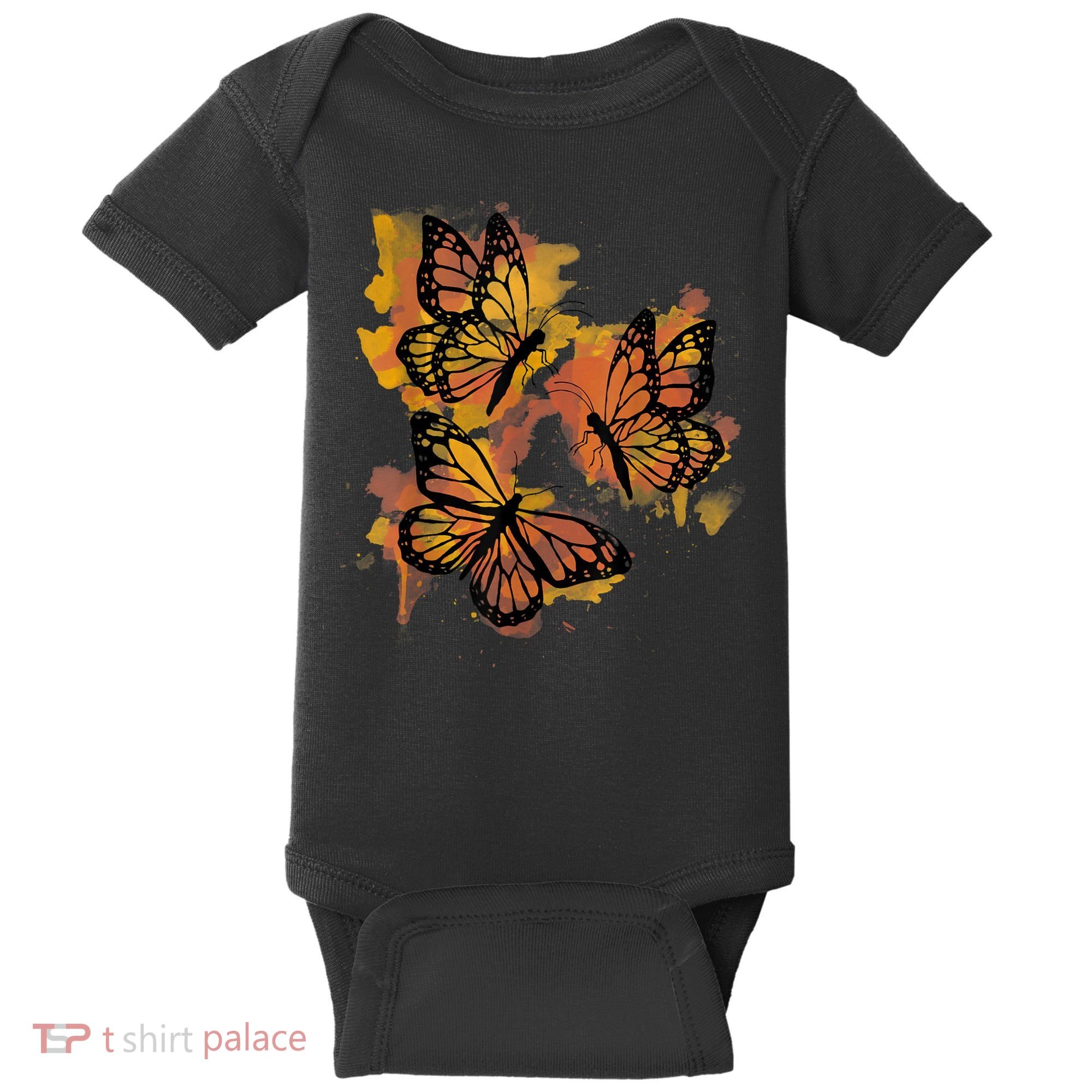 Monarch Butterfly Colourful Butterfly Baby Bodysuit