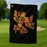 Monarch Butterfly Colourful Butterfly Golf Towel thumb 1
