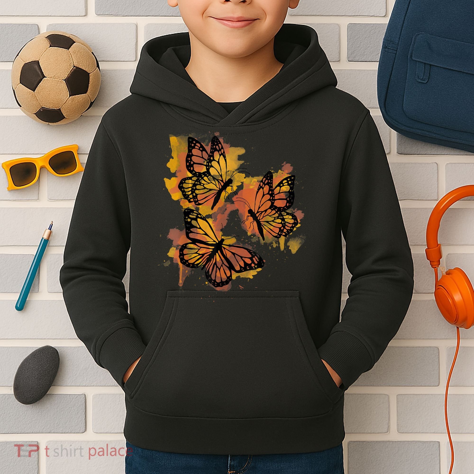 Monarch Butterfly Colourful Butterfly Kids Hoodie