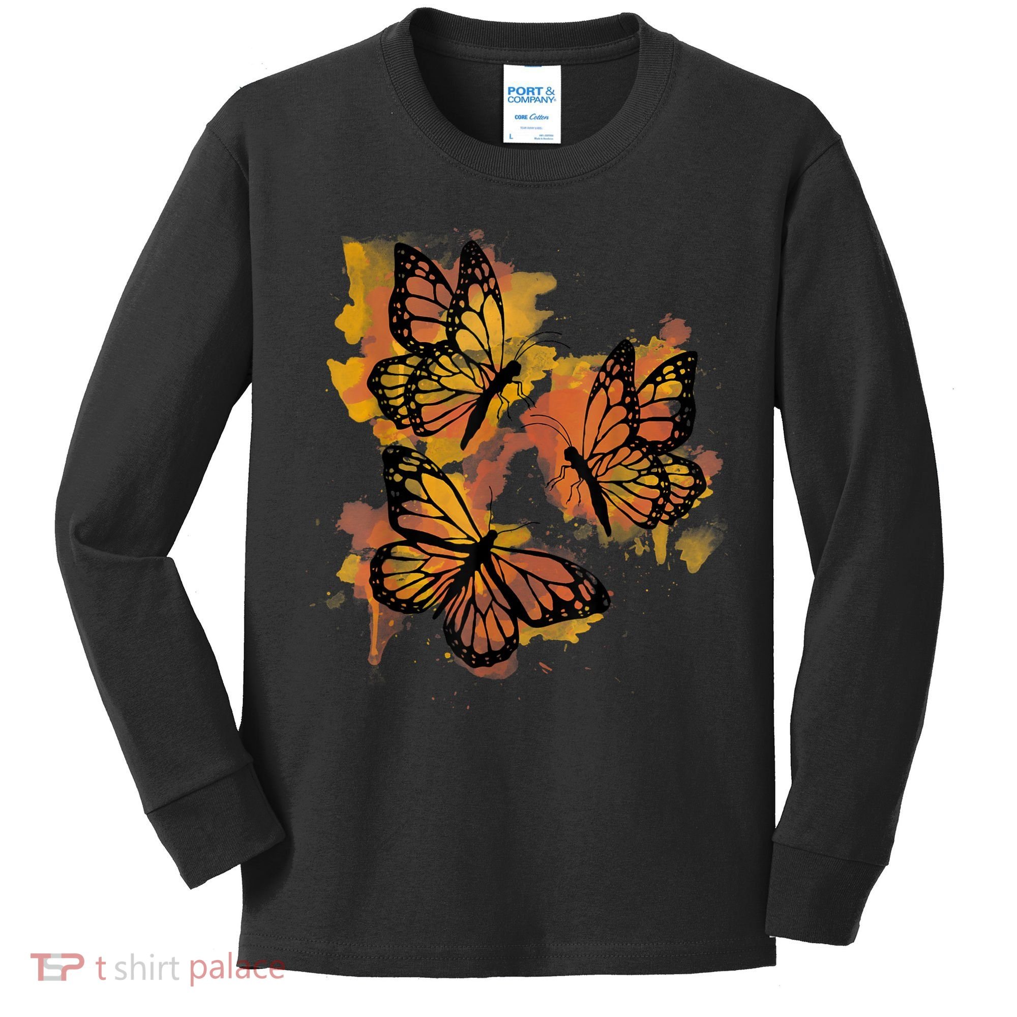 Monarch Butterfly Colourful Butterfly Kids Long Sleeve Shirt