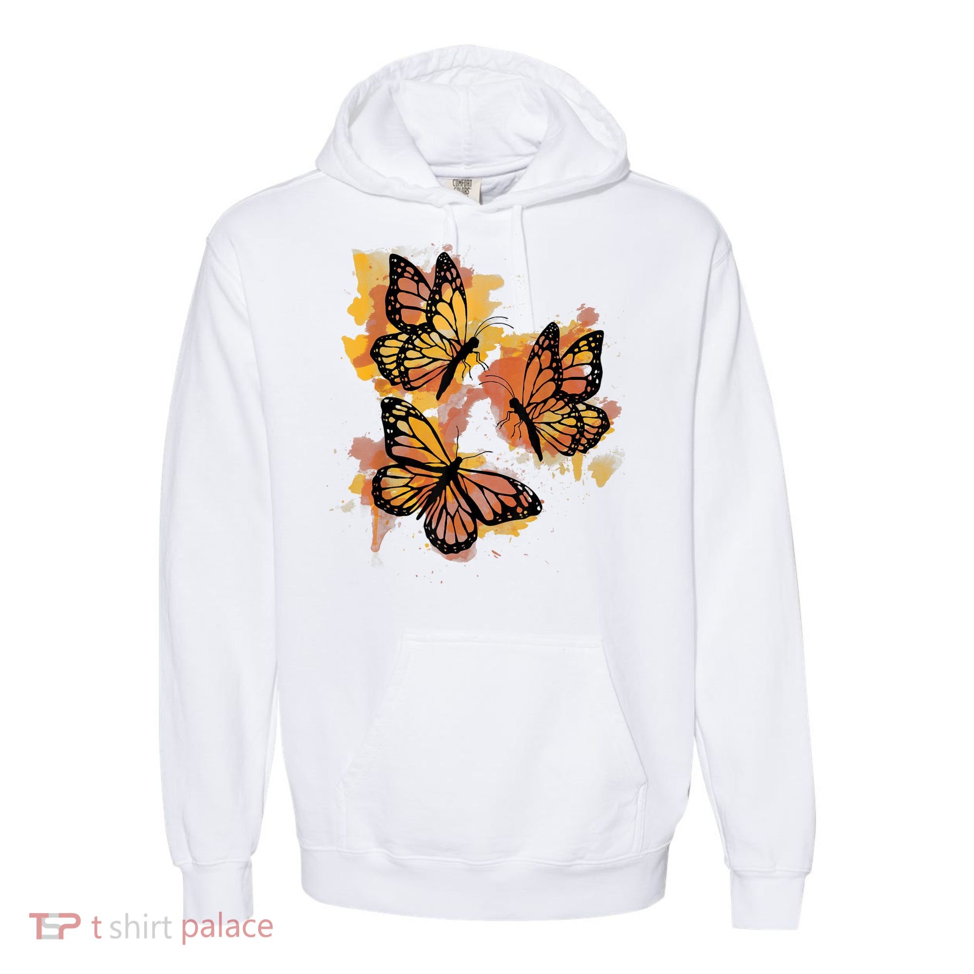 Monarch Butterfly Colourful Butterfly Comfort Colors Garment-Dyed Hooded Sweatshirt