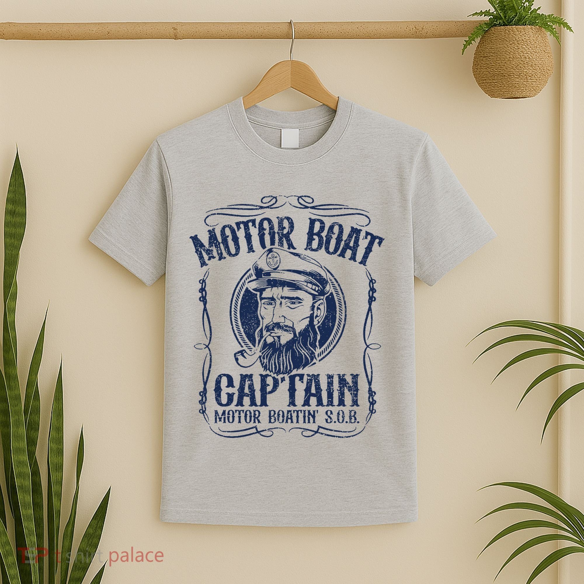 Motor Boat Captain Funny Pontoon Boating Boatin Lake T-Shirt