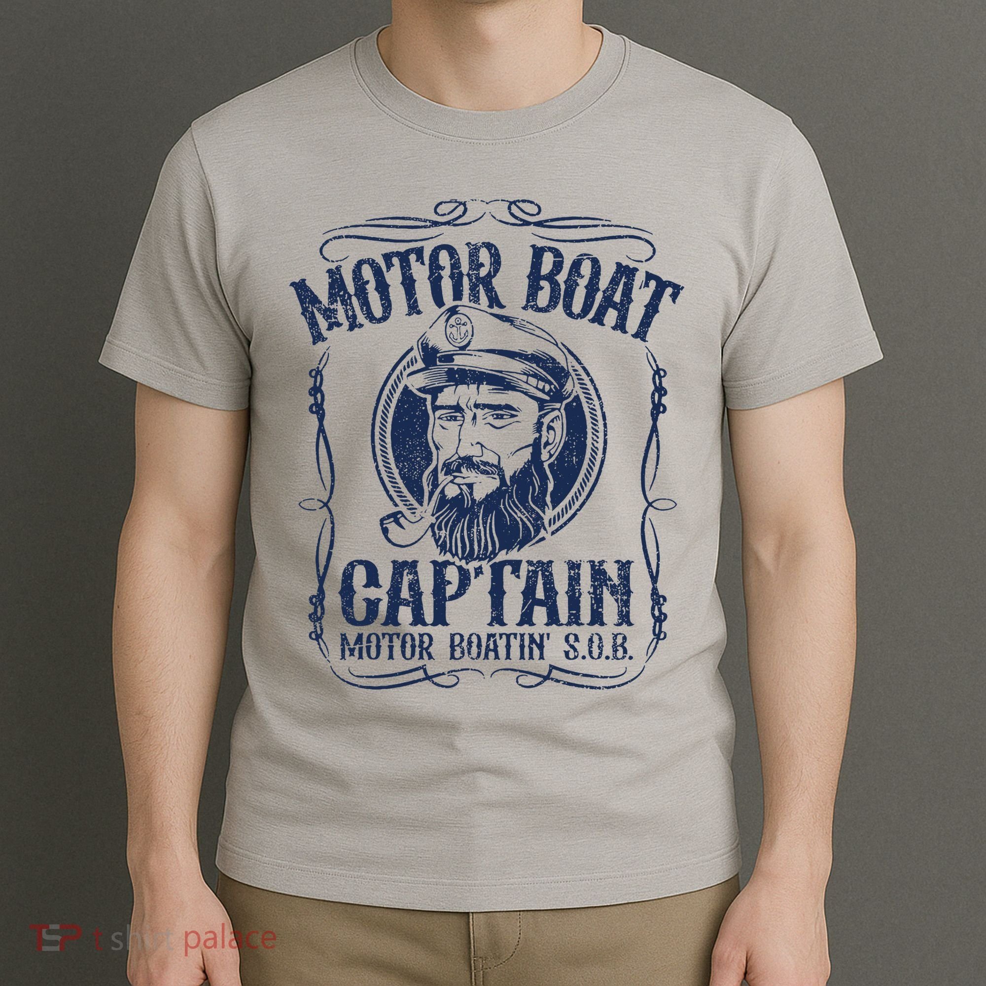 Motor Boat Captain Funny Pontoon Boating Boatin Lake T-Shirt