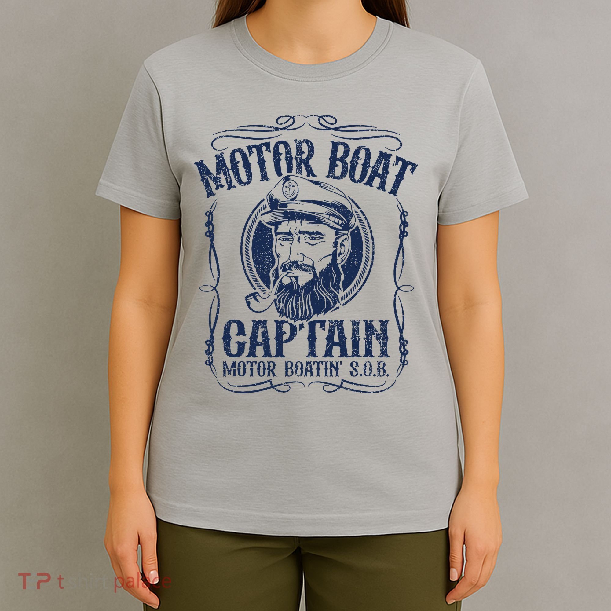 Motor Boat Captain Funny Pontoon Boating Boatin Lake T-Shirt
