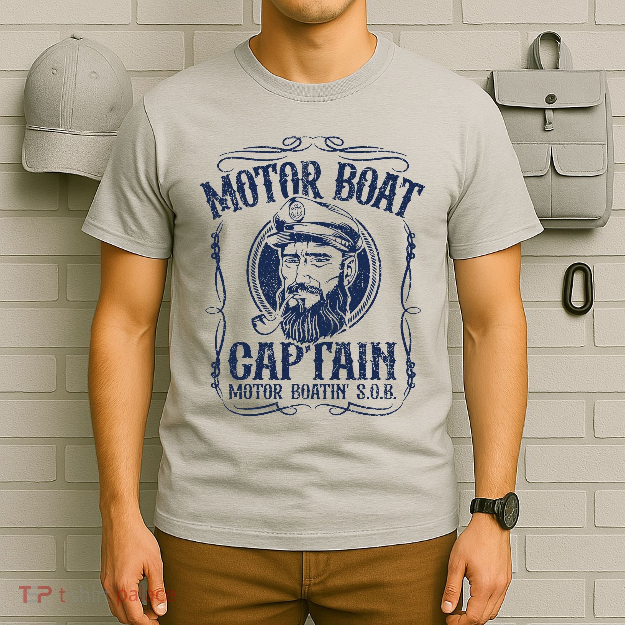 Motor Boat Captain Funny Pontoon Boating Boatin Lake T-Shirt