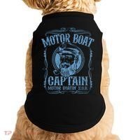 Motor Boat Captain Funny Pontoon Boating Boatin Lake Doggie Tank thumb 0