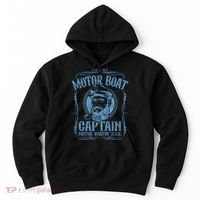 Motor Boat Captain Funny Pontoon Boating Boatin Lake Hoodie thumb 0