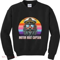 Motor Boat Captain Funny Kids Sweatshirt thumb 0