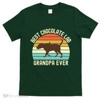Men Best Chocolate Lab Grandpa Ever Labrador Retriever Vintage T-Shirt thumb 0
