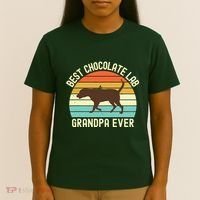 Men Best Chocolate Lab Grandpa Ever Labrador Retriever Vintage T-Shirt thumb 4