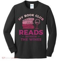 My Book Club Reads Between The Wines Wine Drinking Kids Long Sleeve Shirt thumb 0