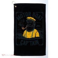 Motor Boat Captain Women Chummy Pontoon Boating Golf Towel thumb 0