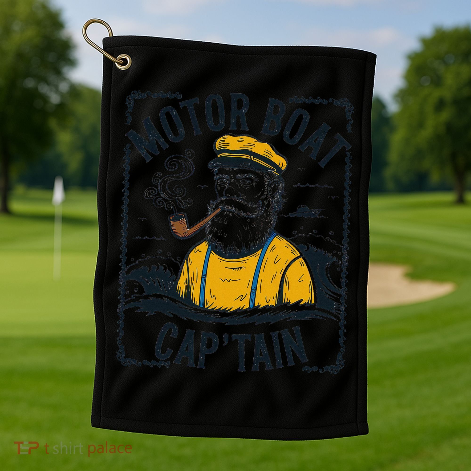 Motor Boat Captain Women Chummy Pontoon Boating Golf Towel