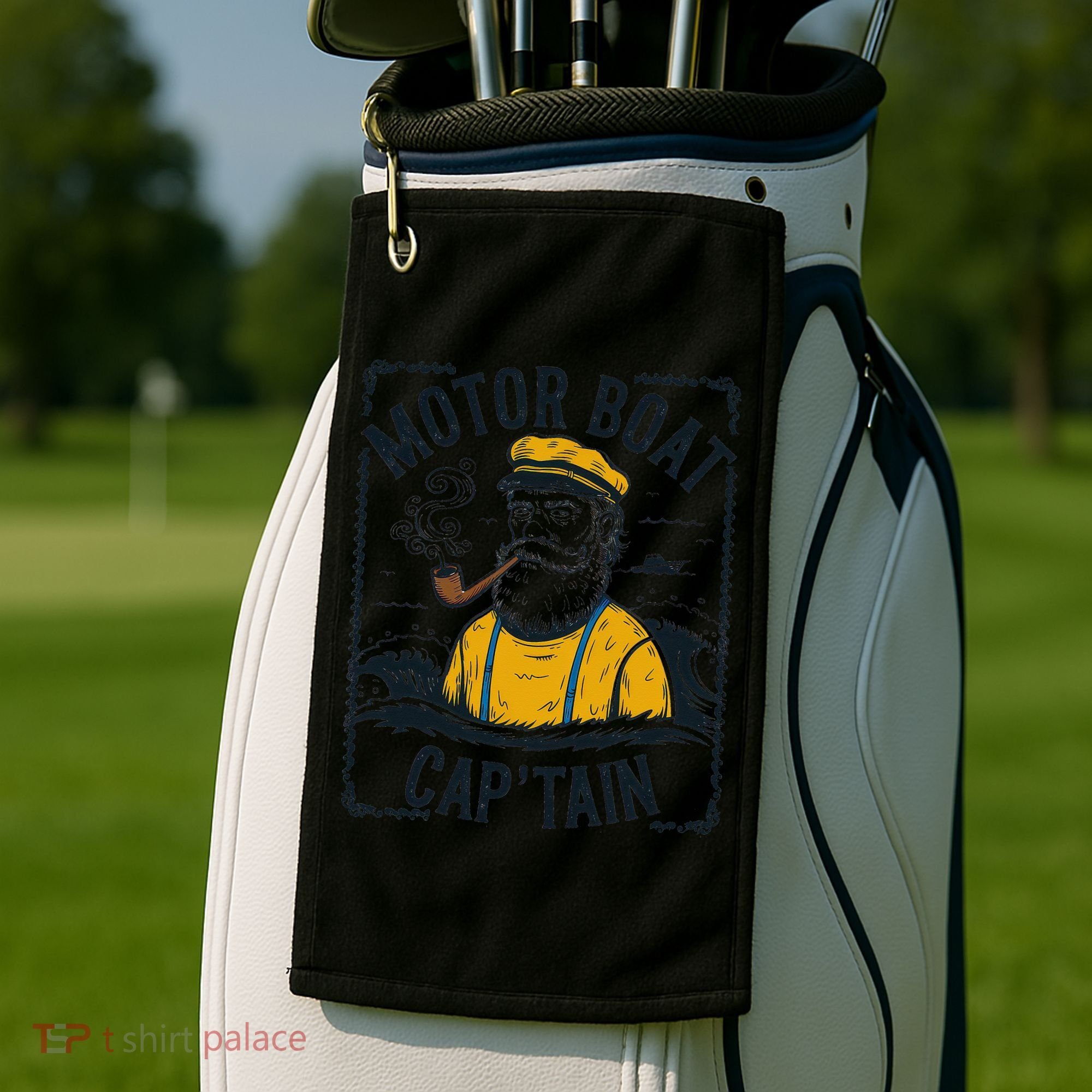Motor Boat Captain Women Chummy Pontoon Boating Golf Towel