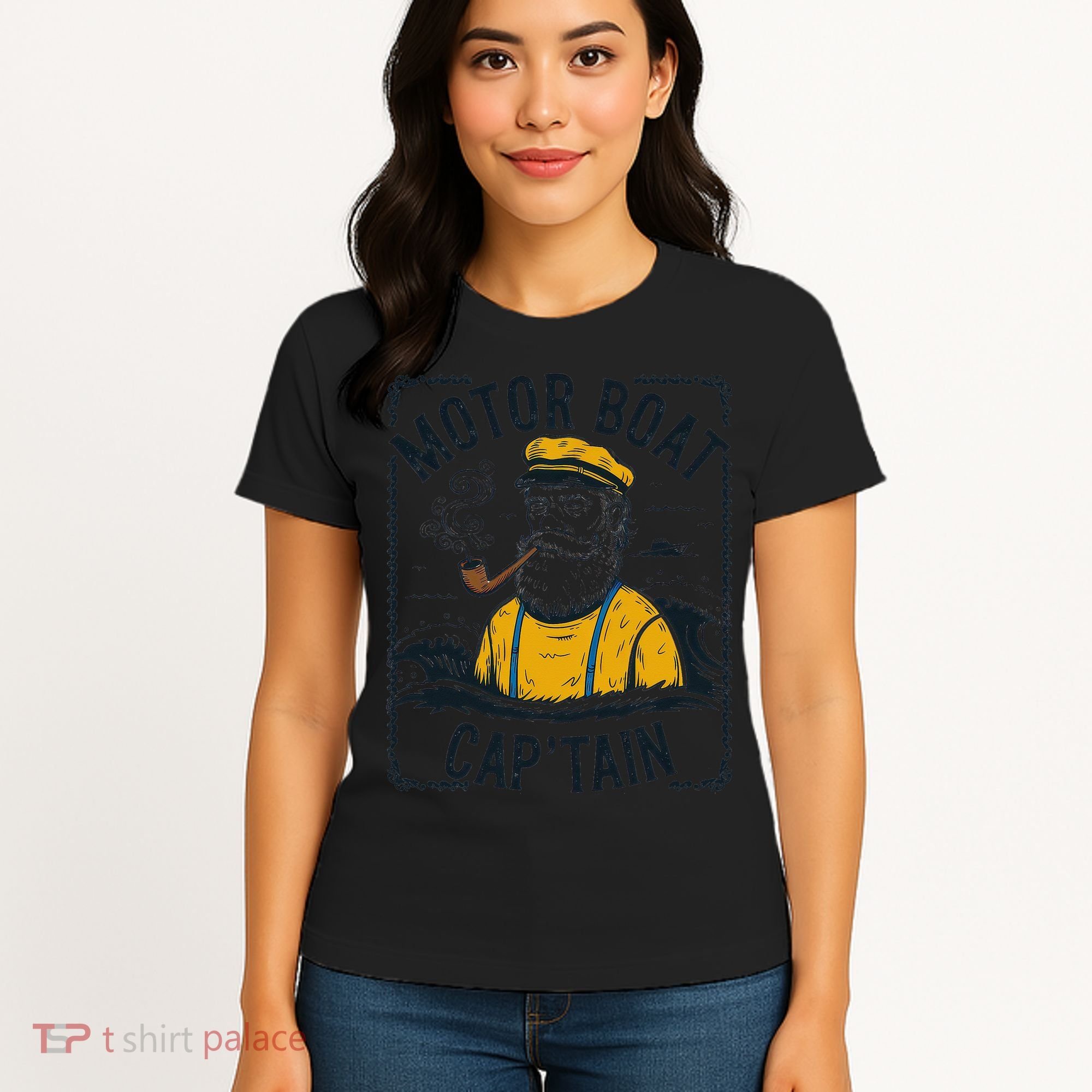 Motor Boat Captain Women Chummy Pontoon Boating Women's T-Shirt