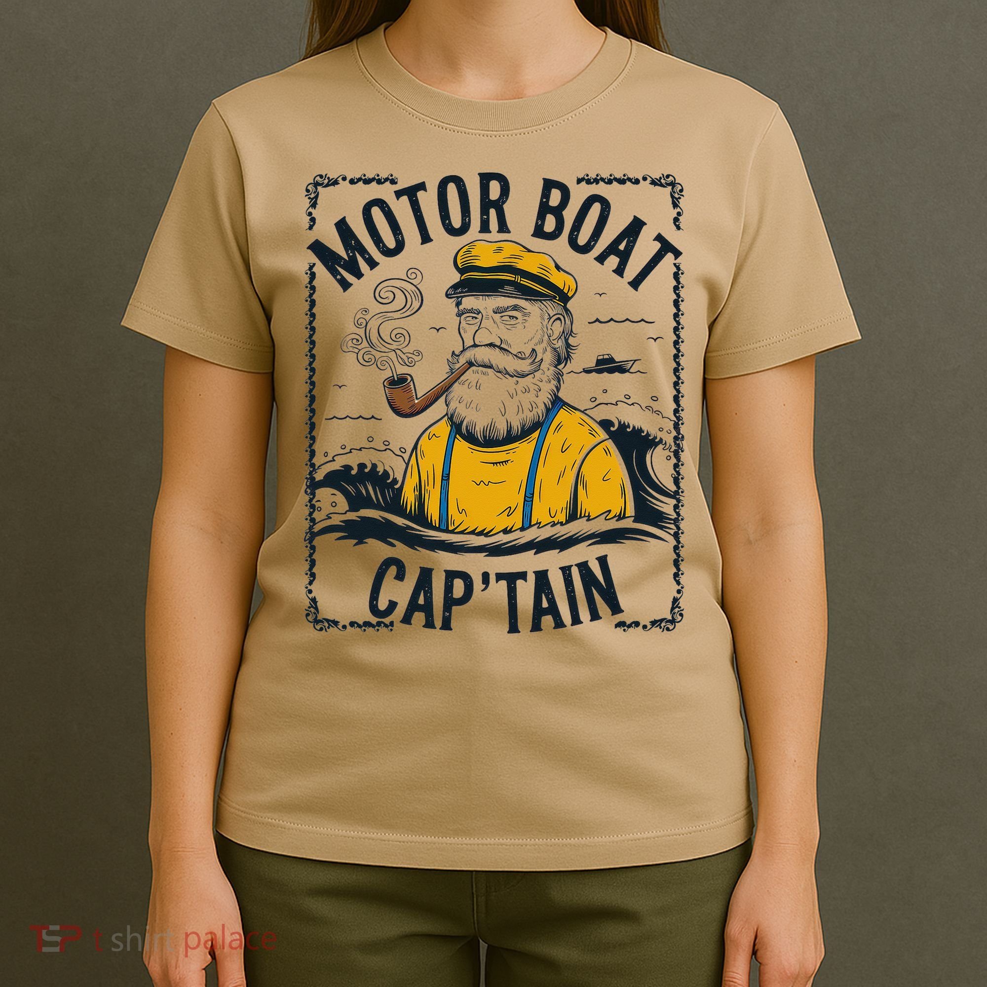 Motor Boat Captain Women Chummy Pontoon Boating T-Shirt