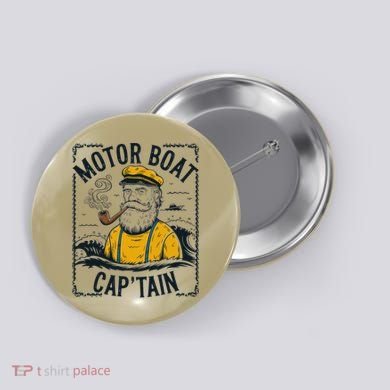 Motor Boat Captain Women Chummy Pontoon Boating Button