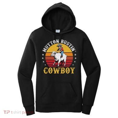 Mutton Busting Cowboy Riding Mutton Buster Rodeo Women's Hoodie