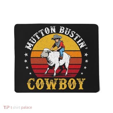 Mutton Busting Cowboy Riding Mutton Buster Rodeo Mousepad