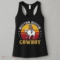 Mutton Busting Cowboy Riding Mutton Buster Rodeo Women's Tank Top thumb 3