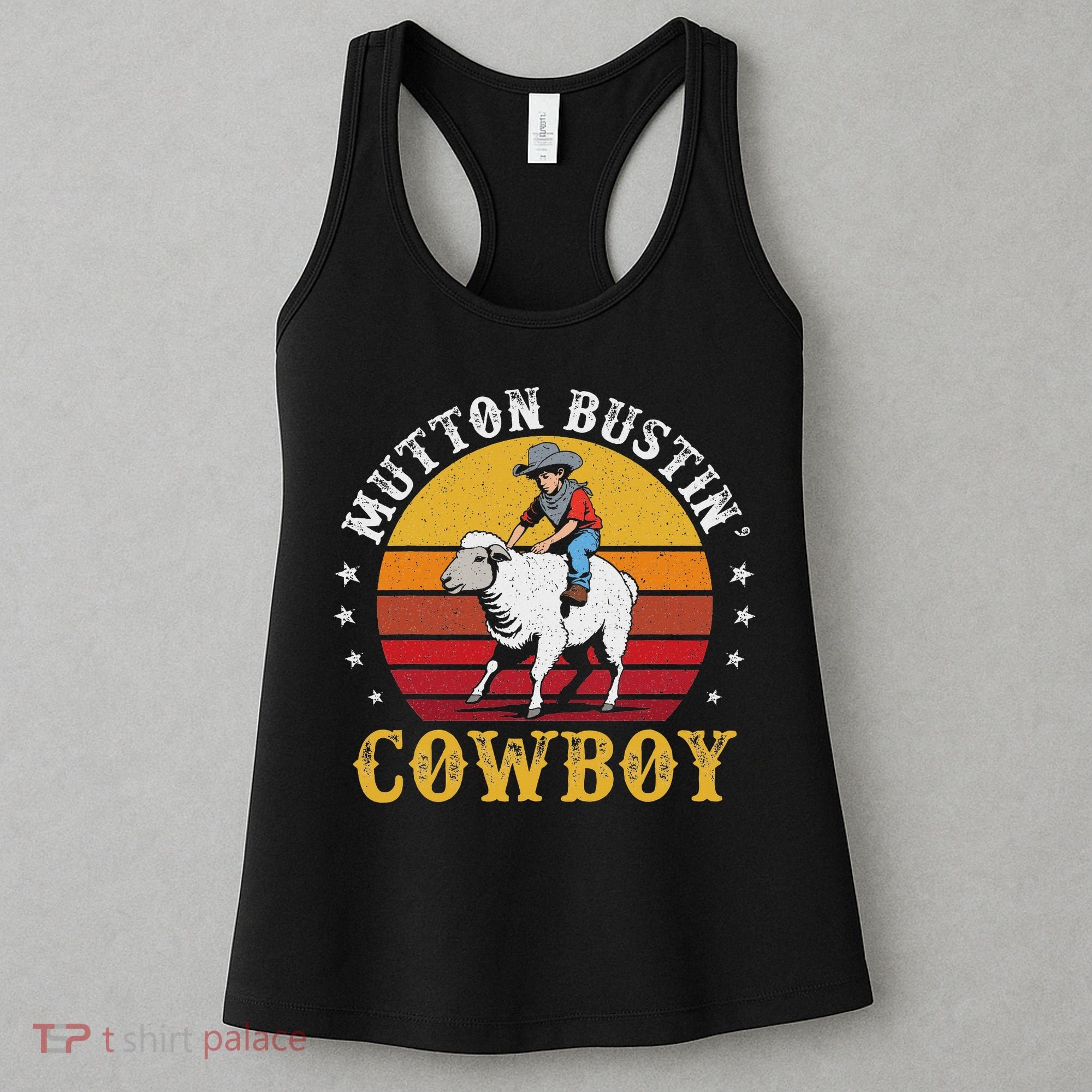 Mutton Busting Cowboy Riding Mutton Buster Rodeo Women's Tank Top