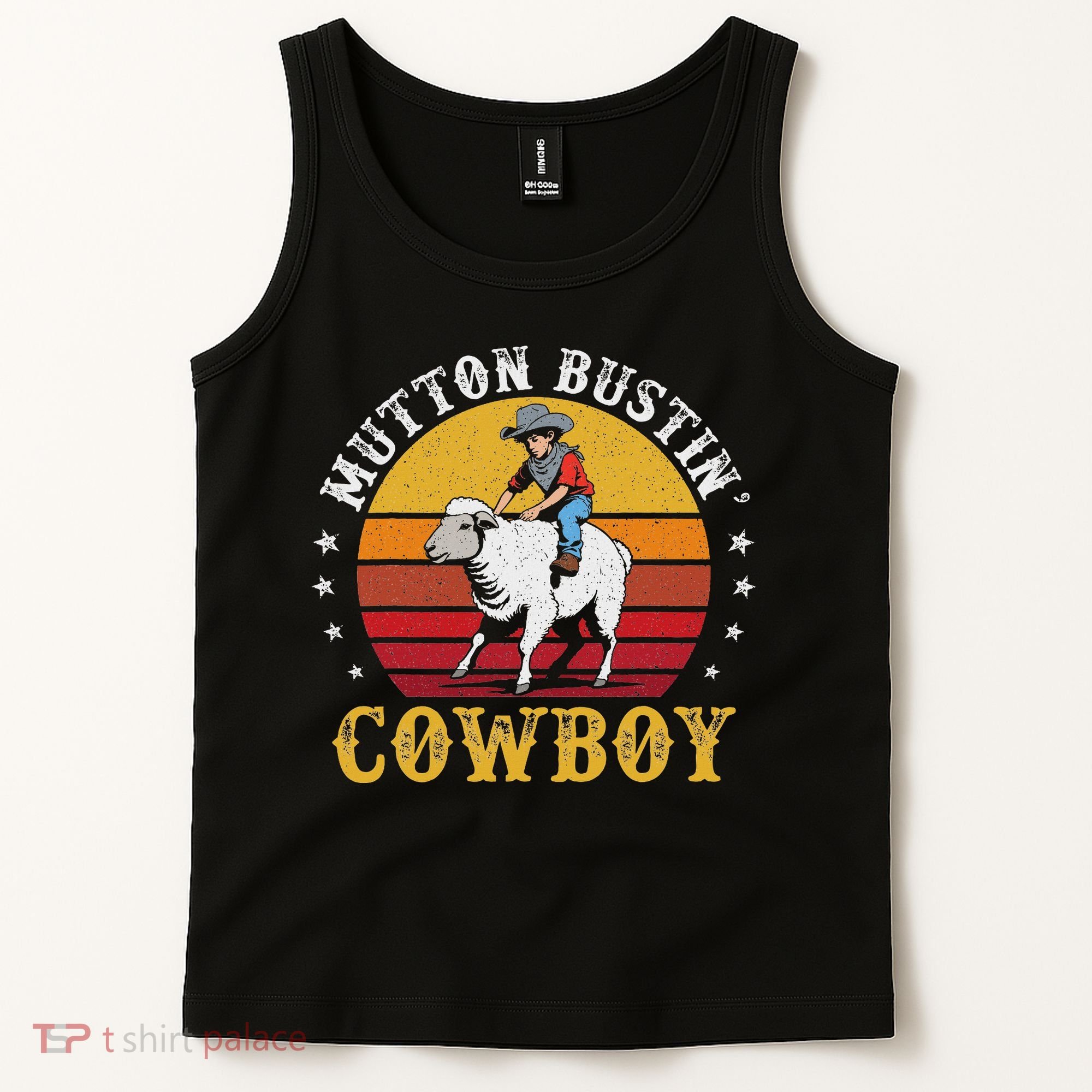 Mutton Busting Cowboy Riding Mutton Buster Rodeo Tank Top