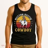 Mutton Busting Cowboy Riding Mutton Buster Rodeo Tank Top thumb 3