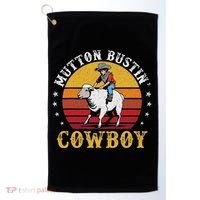 Mutton Busting Cowboy Riding Mutton Buster Rodeo Golf Towel thumb 0