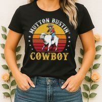 Mutton Busting Cowboy Riding Mutton Buster Rodeo Women's T-Shirt thumb 2