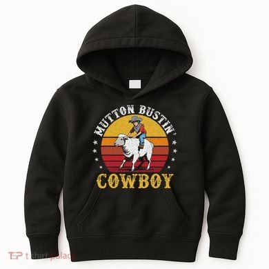 Mutton Busting Cowboy Riding Mutton Buster Rodeo Kids Hoodie