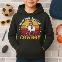 Mutton Busting Cowboy Riding Mutton Buster Rodeo Kids Hoodie thumb 2