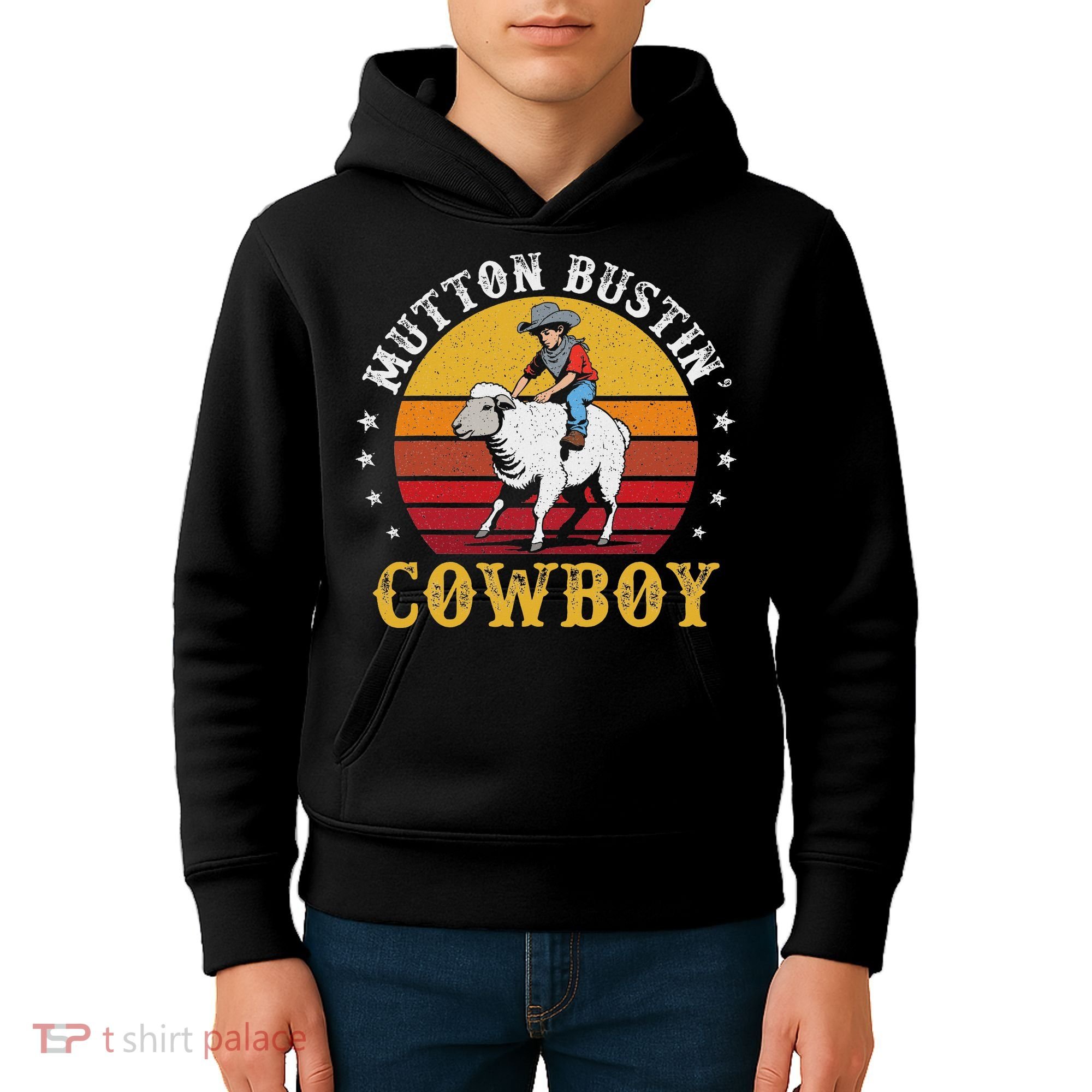 Mutton Busting Cowboy Riding Mutton Buster Rodeo Kids Hoodie