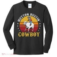 Mutton Busting Cowboy Riding Mutton Buster Rodeo Kids Long Sleeve Shirt thumb 0