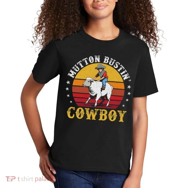 Mutton Busting Cowboy Riding Mutton Buster Rodeo Kids T-Shirt