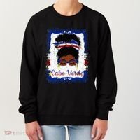 Messy Bun Cape Verdean Cabo Verde Flag Woman Girl Women's Sweatshirt thumb 0