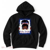 Messy Bun Cape Verdean Cabo Verde Flag Woman Girl Hoodie thumb 0
