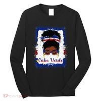 Messy Bun Cape Verdean Cabo Verde Flag Woman Girl Long Sleeve Shirt thumb 0