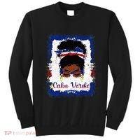 Messy Bun Cape Verdean Cabo Verde Flag Woman Girl Sweatshirt thumb 0