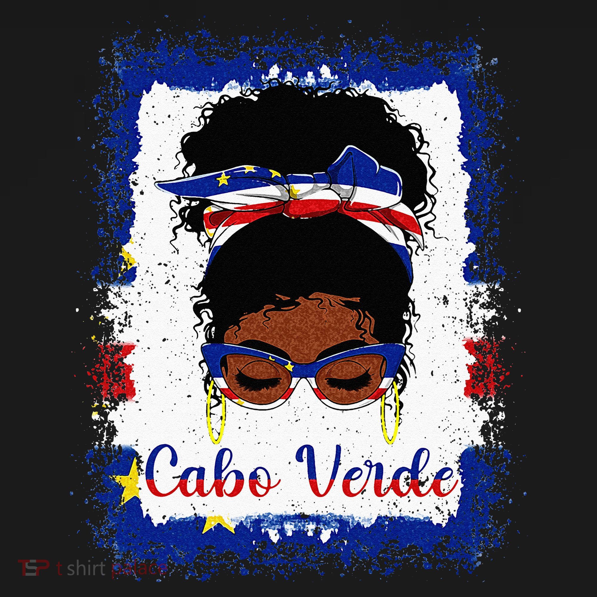 Messy Bun Cape Verdean Cabo Verde Flag Woman Girl Sweatshirt