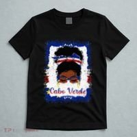 Messy Bun Cape Verdean Cabo Verde Flag Woman Girl T-Shirt thumb 5
