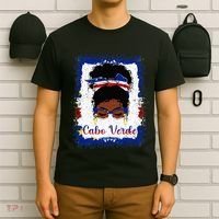 Messy Bun Cape Verdean Cabo Verde Flag Woman Girl T-Shirt thumb 6