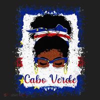 Messy Bun Cape Verdean Cabo Verde Flag Woman Girl Beanie thumb 2